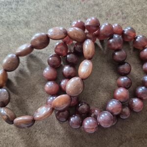 Elegant Brown Beaded Bracelet Set